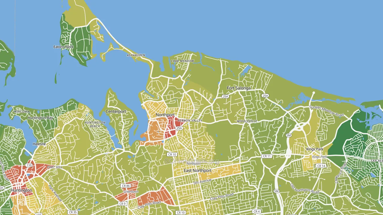 11768, NY Map of Vehicle Theft Rates