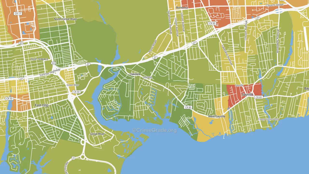 11769, NY Map of Vehicle Theft Rates