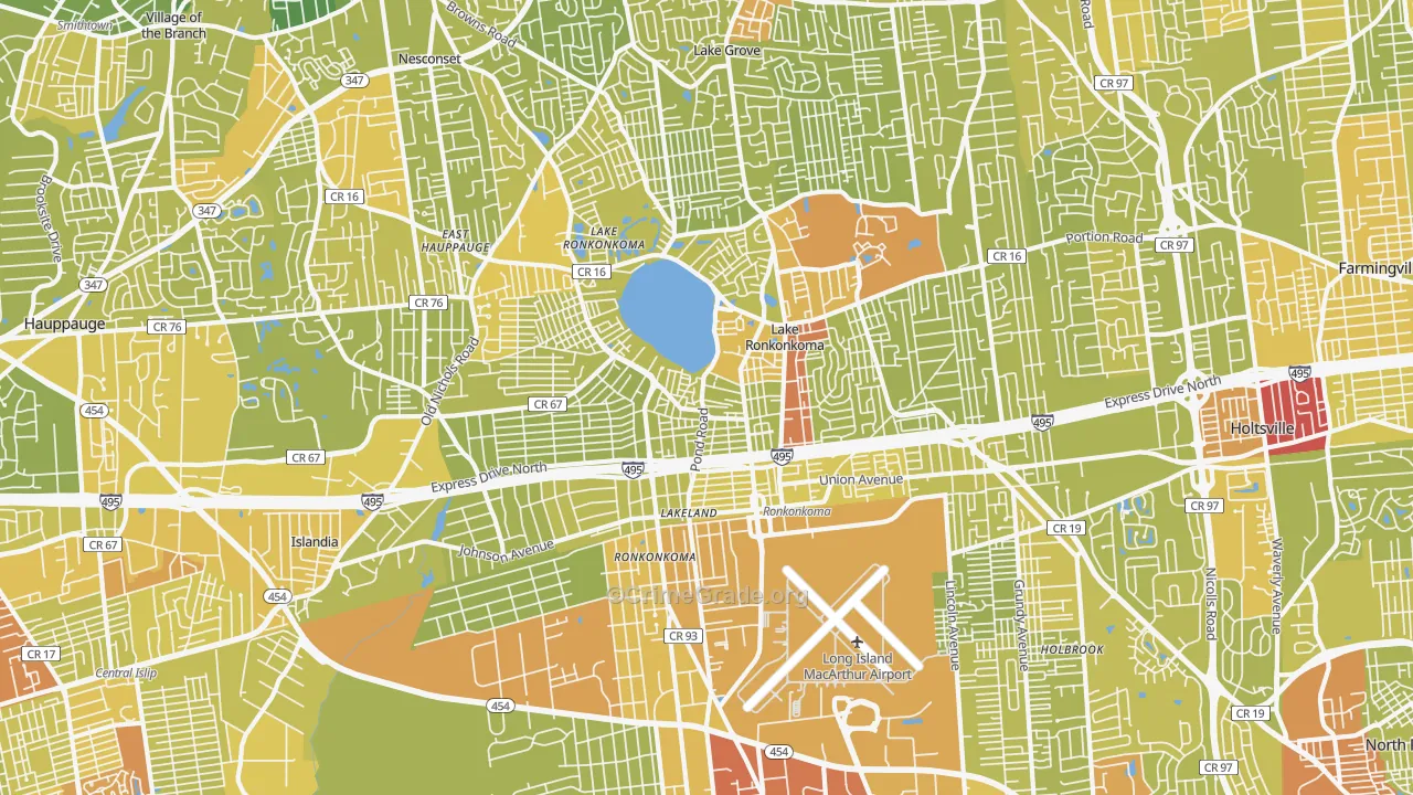 11779, NY Map of Vehicle Theft Rates