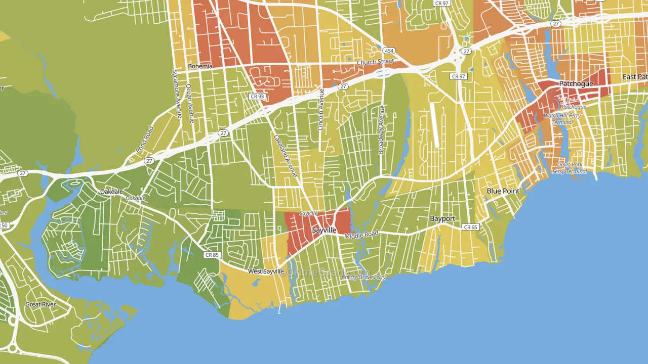 11782, NY Map of Vehicle Theft Rates