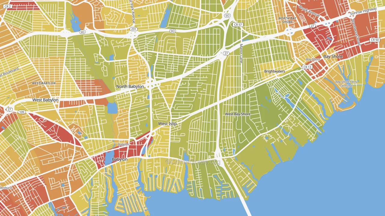11795, NY Map of Vehicle Theft Rates