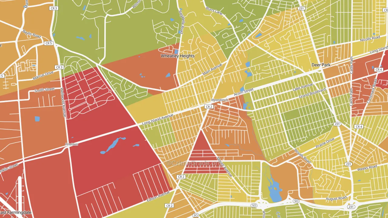 11798, NY Map of Vehicle Theft Rates