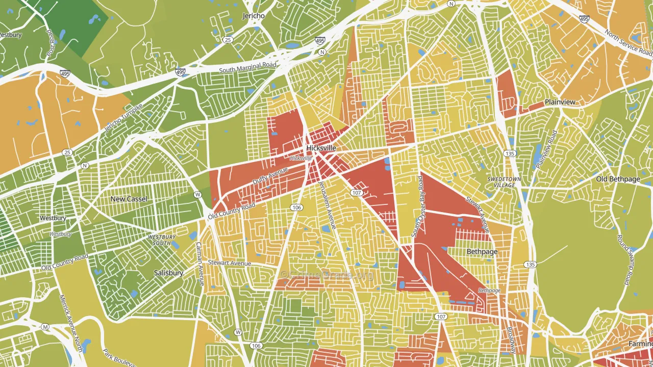 11801, NY Map of Vehicle Theft Rates