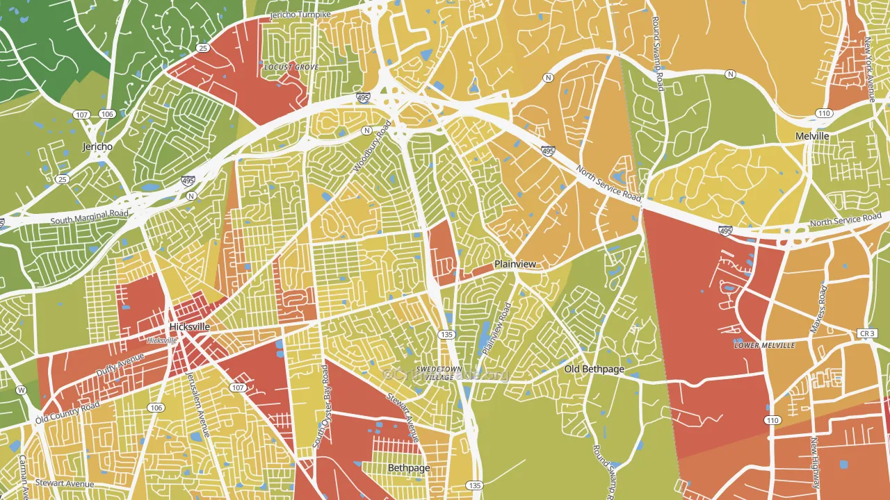 11803, NY Map of Vehicle Theft Rates