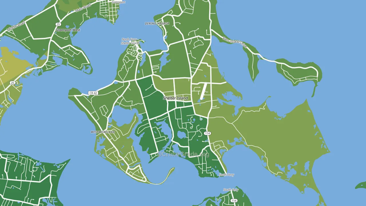 11964, NY Map of Vehicle Theft Rates