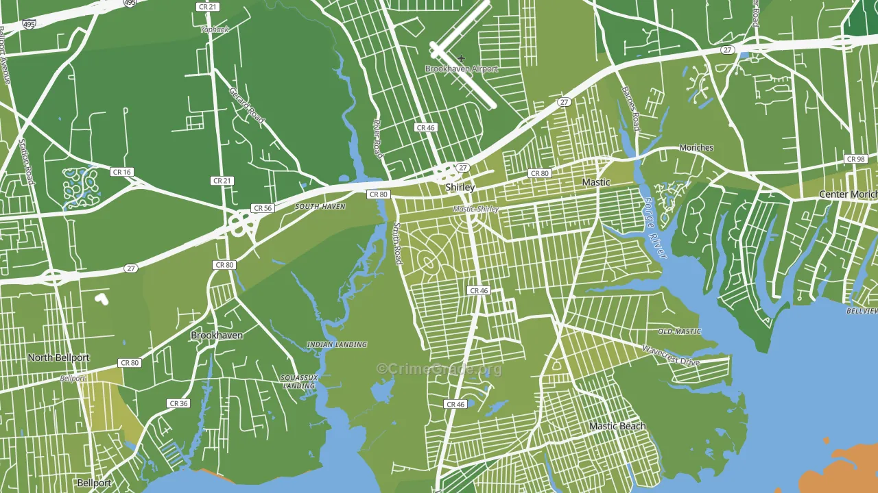 11967, NY Map of Vehicle Theft Rates