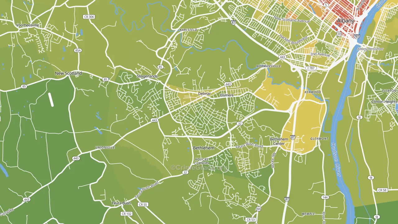 12054, NY Map of Vehicle Theft Rates