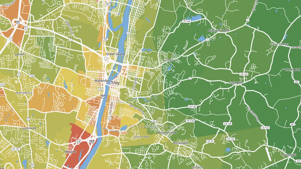 12180, NY Map of Vehicle Theft Rates