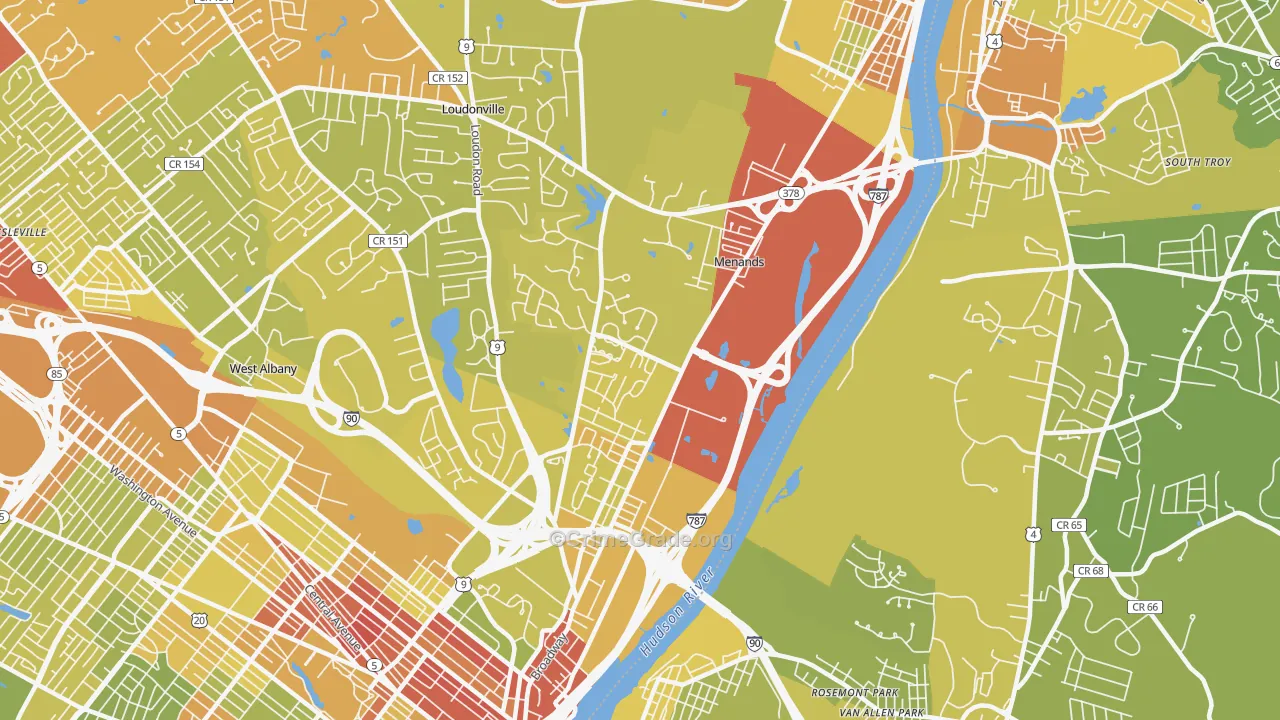12204, NY Map of Vehicle Theft Rates