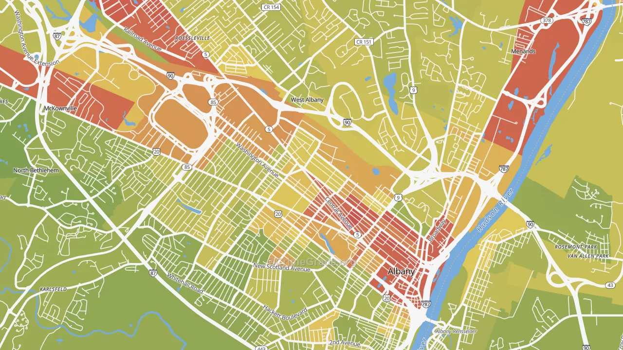 12206, NY Map of Vehicle Theft Rates