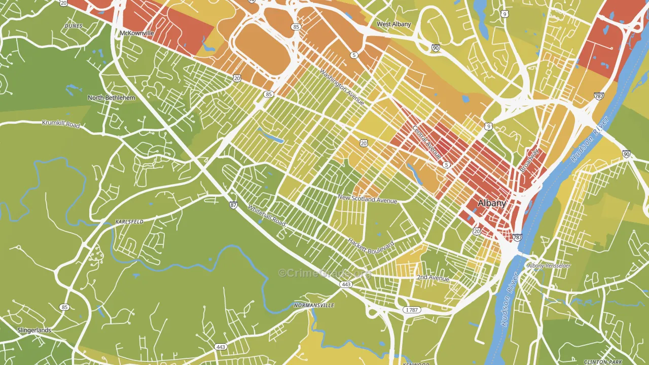 12208, NY Map of Vehicle Theft Rates