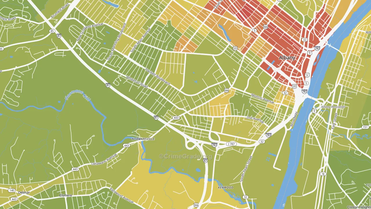 12209, NY Map of Vehicle Theft Rates