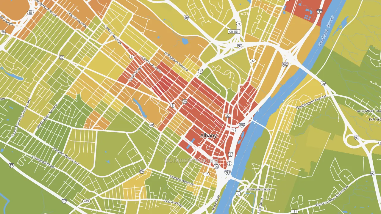 12210, NY Map of Vehicle Theft Rates