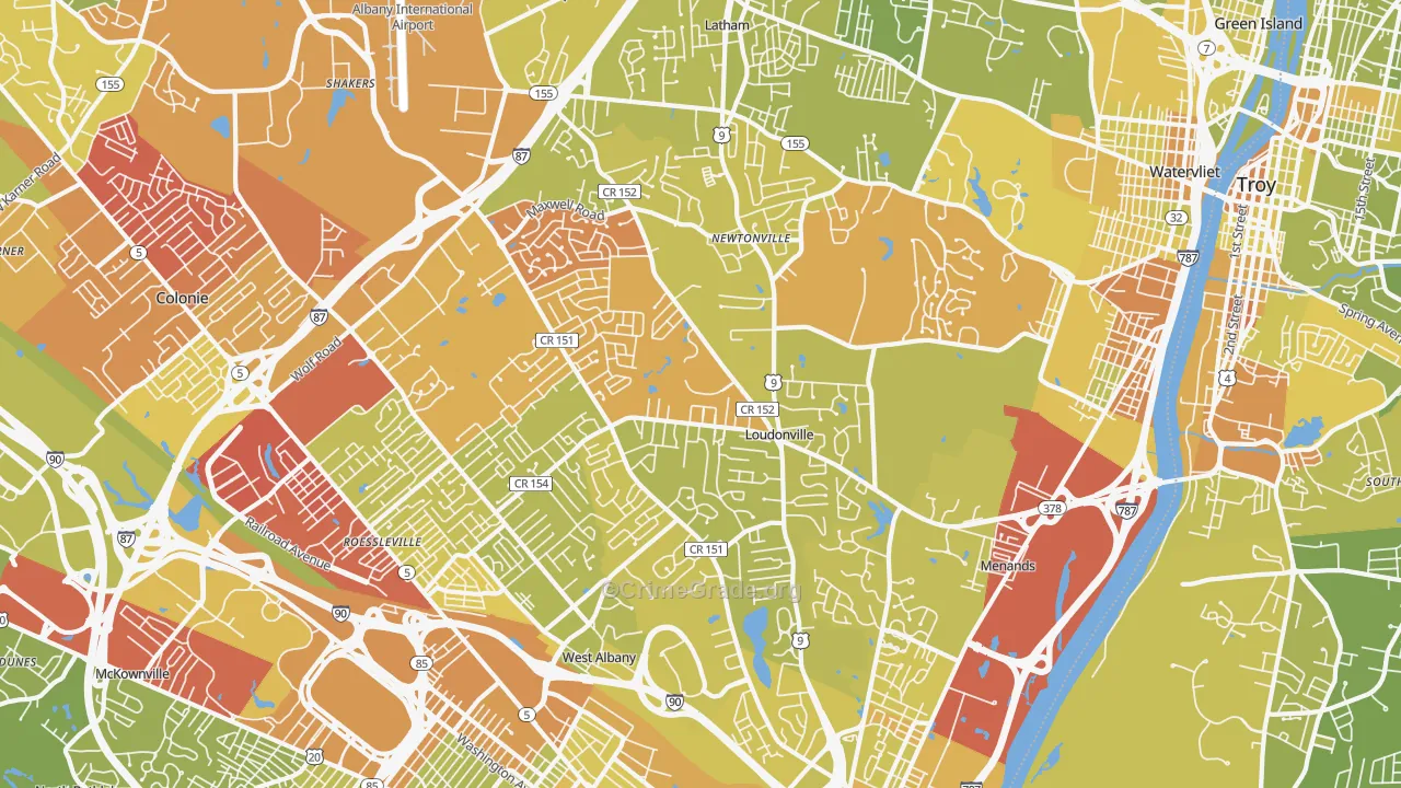 12211, NY Map of Vehicle Theft Rates
