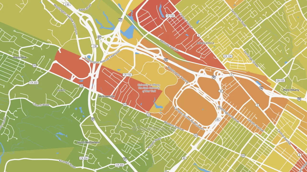 12222, NY Map of Vehicle Theft Rates