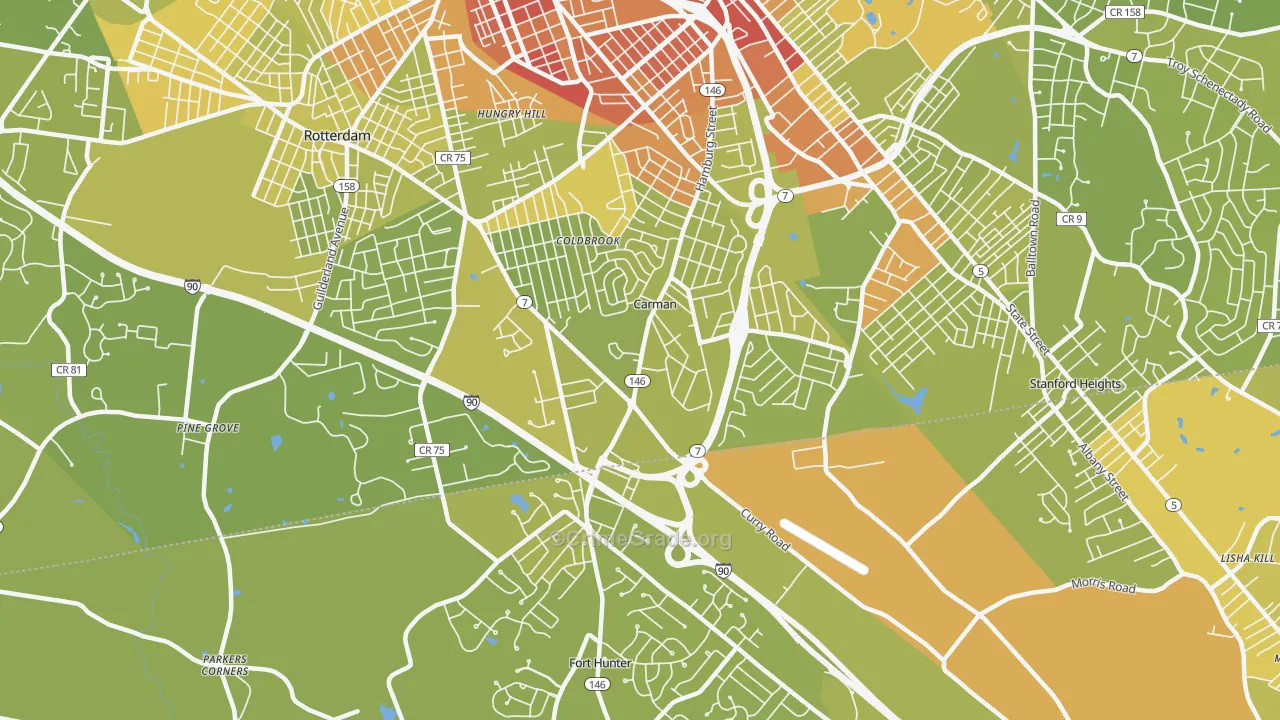 12303, NY Map of Vehicle Theft Rates