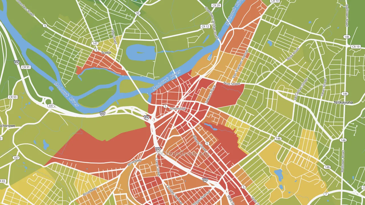 12305, NY Map of Vehicle Theft Rates