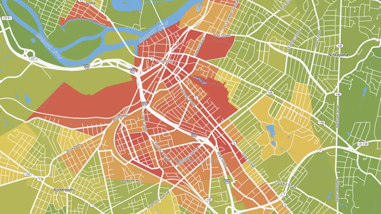 12307, NY Map of Vehicle Theft Rates