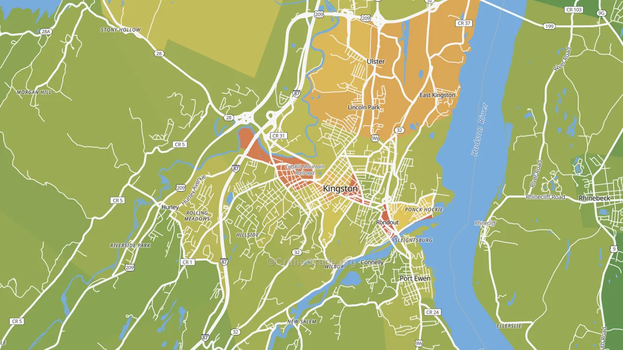 12401, NY Map of Vehicle Theft Rates