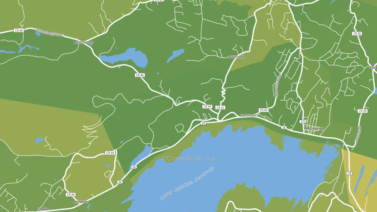 12433, NY Map of Vehicle Theft Rates