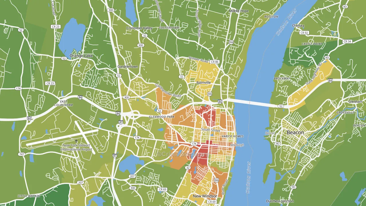 12550, NY Map of Vehicle Theft Rates