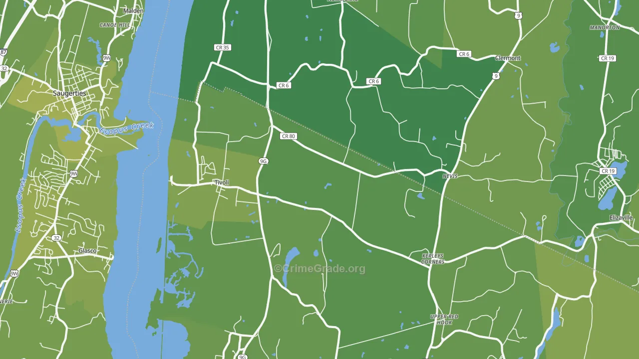 12583, NY Map of Vehicle Theft Rates
