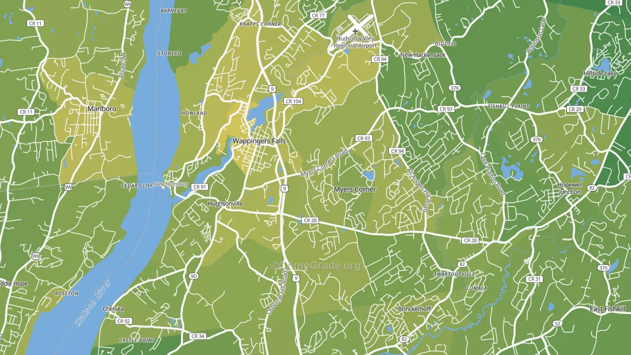 12590, NY Map of Vehicle Theft Rates