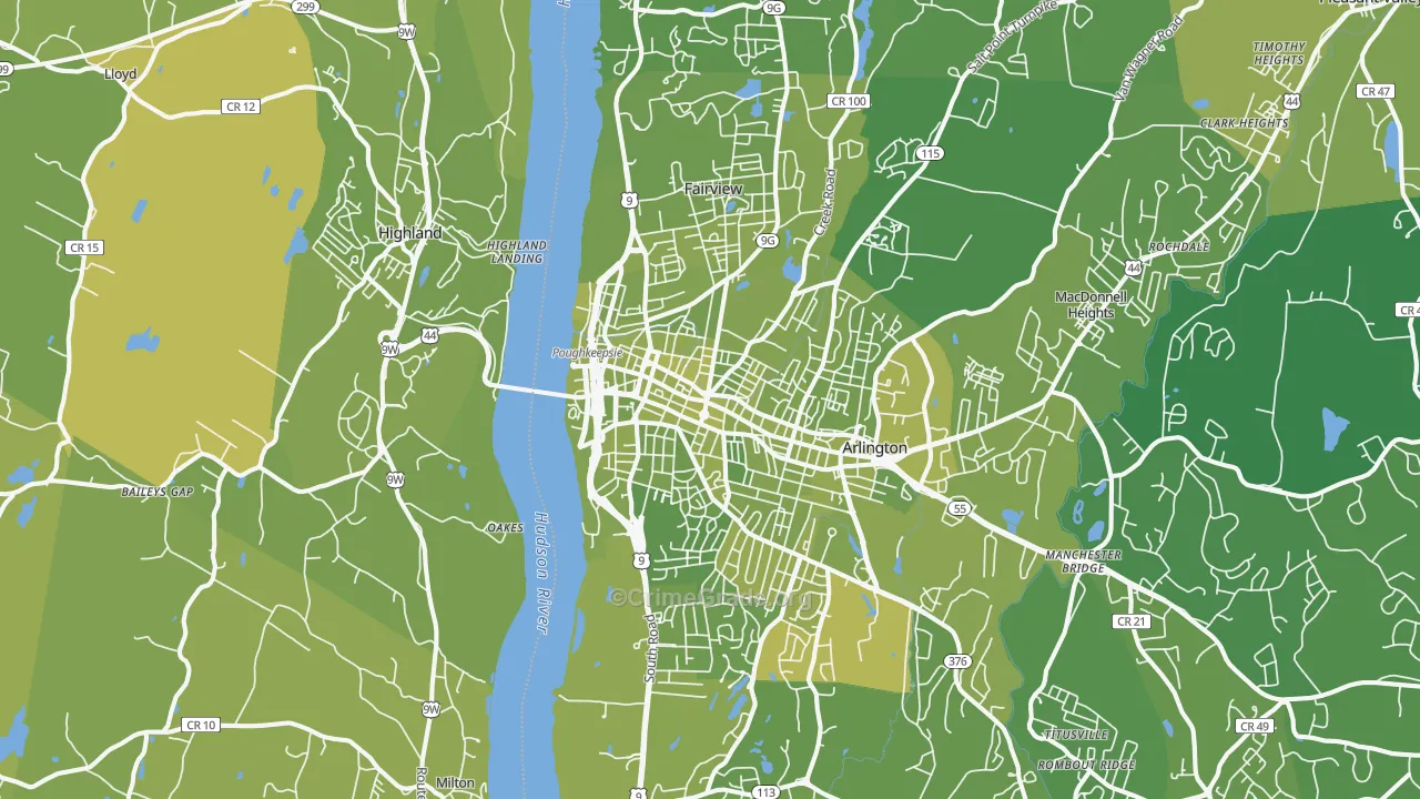 12601, NY Map of Vehicle Theft Rates