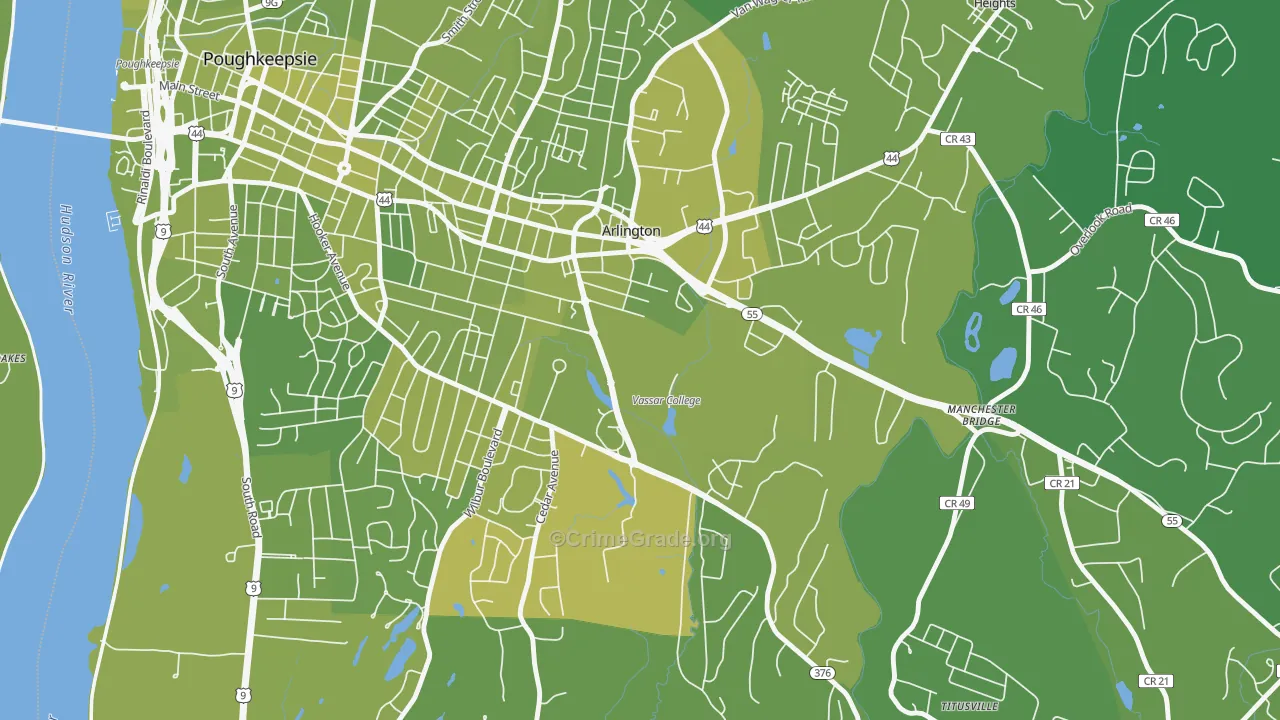 12604, NY Map of Vehicle Theft Rates