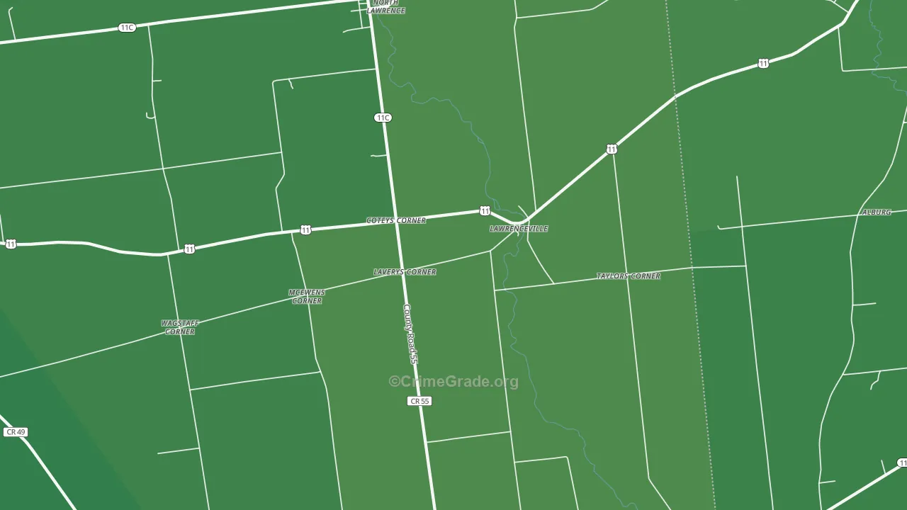 12967, NY Map of Vehicle Theft Rates