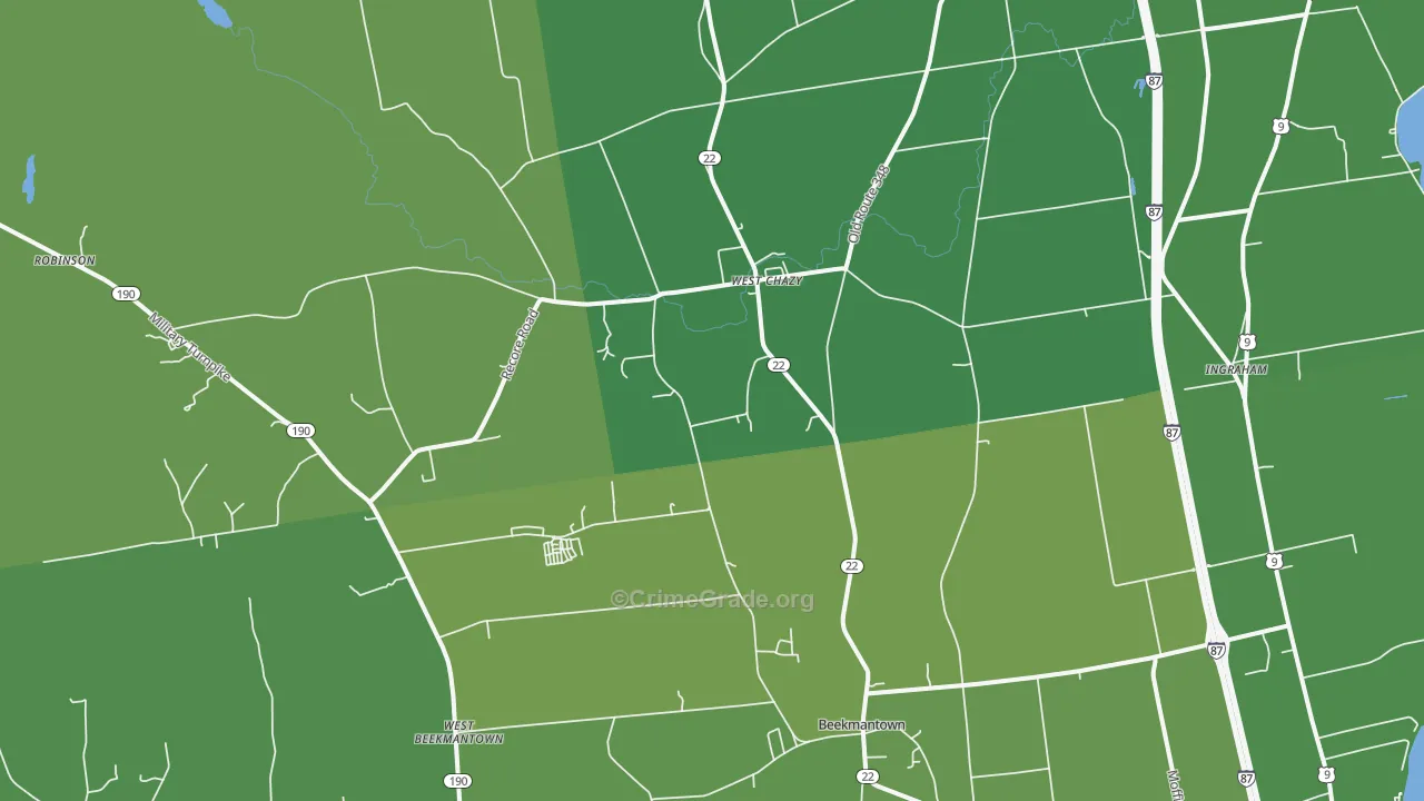 12992, NY Map of Vehicle Theft Rates