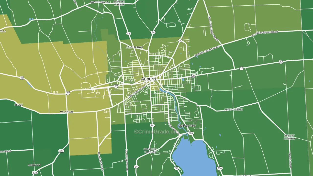 13021, NY Map of Vehicle Theft Rates