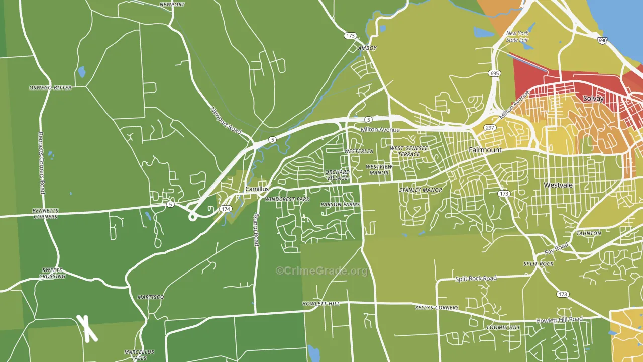13031, NY Map of Vehicle Theft Rates