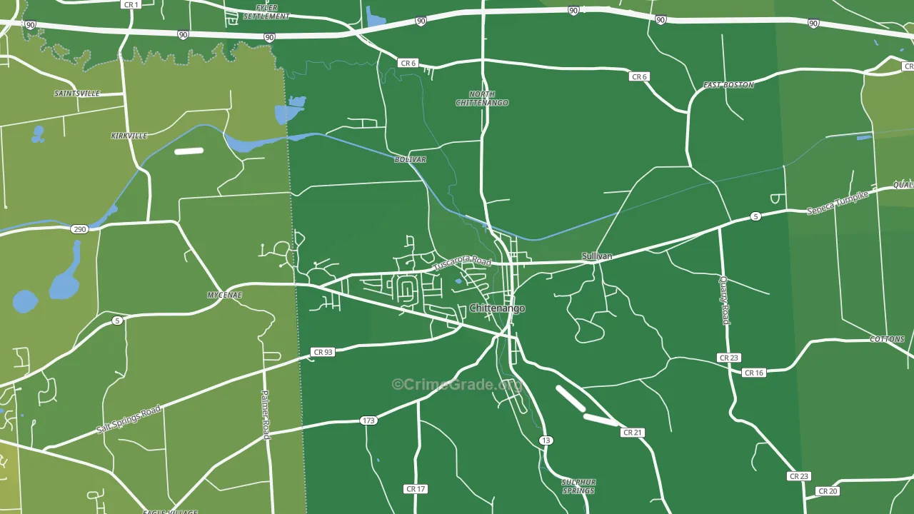 13037, NY Map of Vehicle Theft Rates