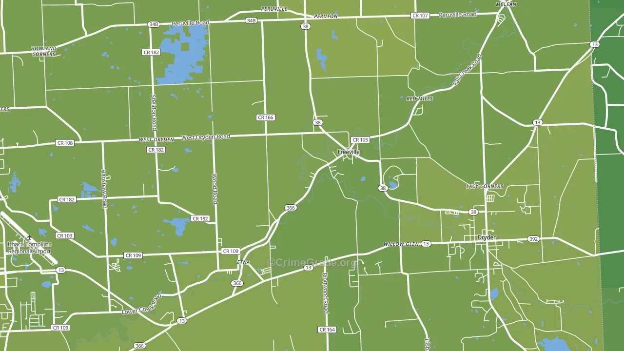13068, NY Map of Vehicle Theft Rates
