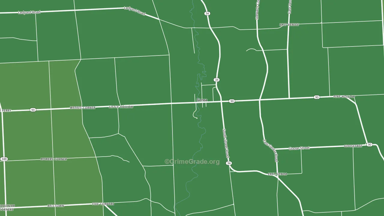 13071, NY Map of Vehicle Theft Rates