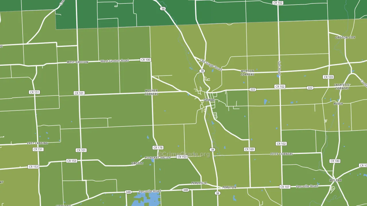 13073, NY Map of Vehicle Theft Rates