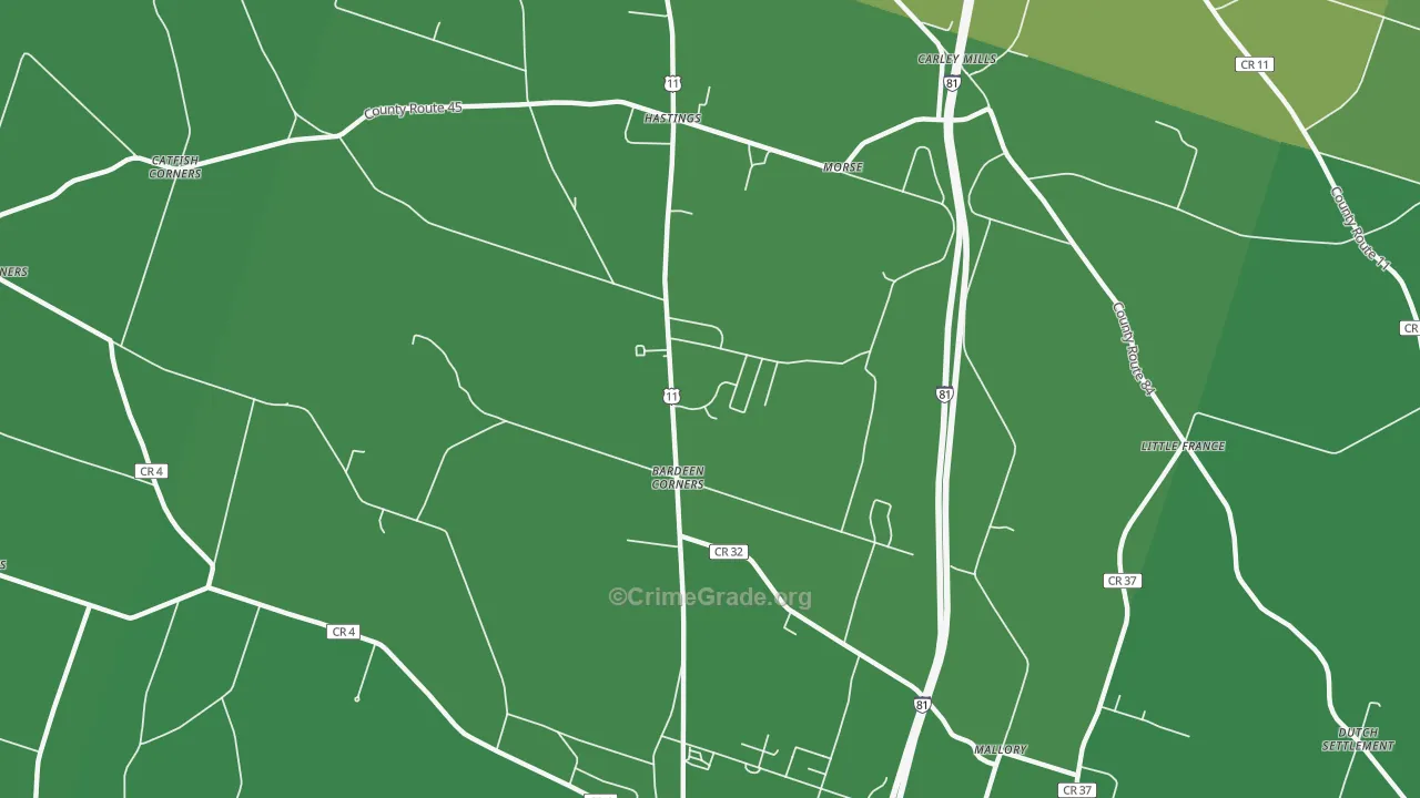 13076, NY Map of Vehicle Theft Rates