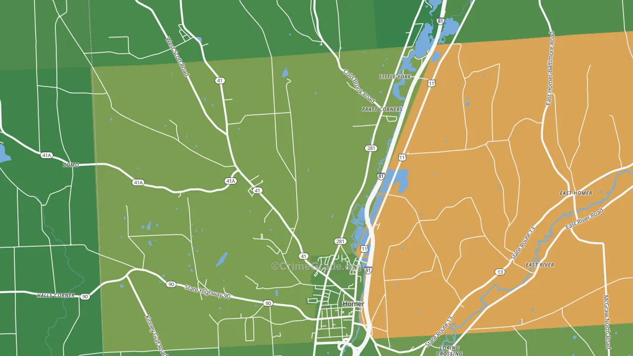 13077, NY Map of Vehicle Theft Rates