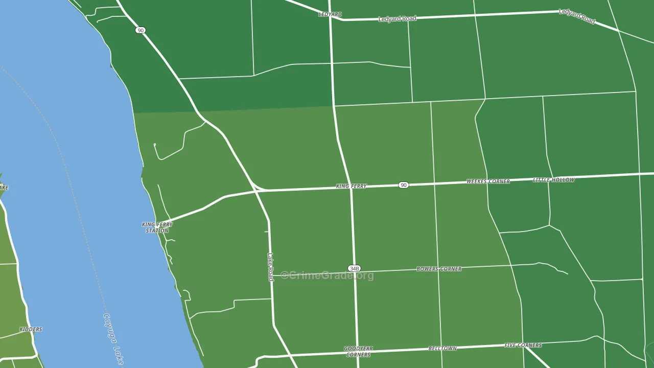 13081, NY Map of Vehicle Theft Rates
