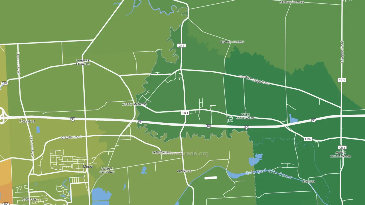 13082, NY Map of Vehicle Theft Rates