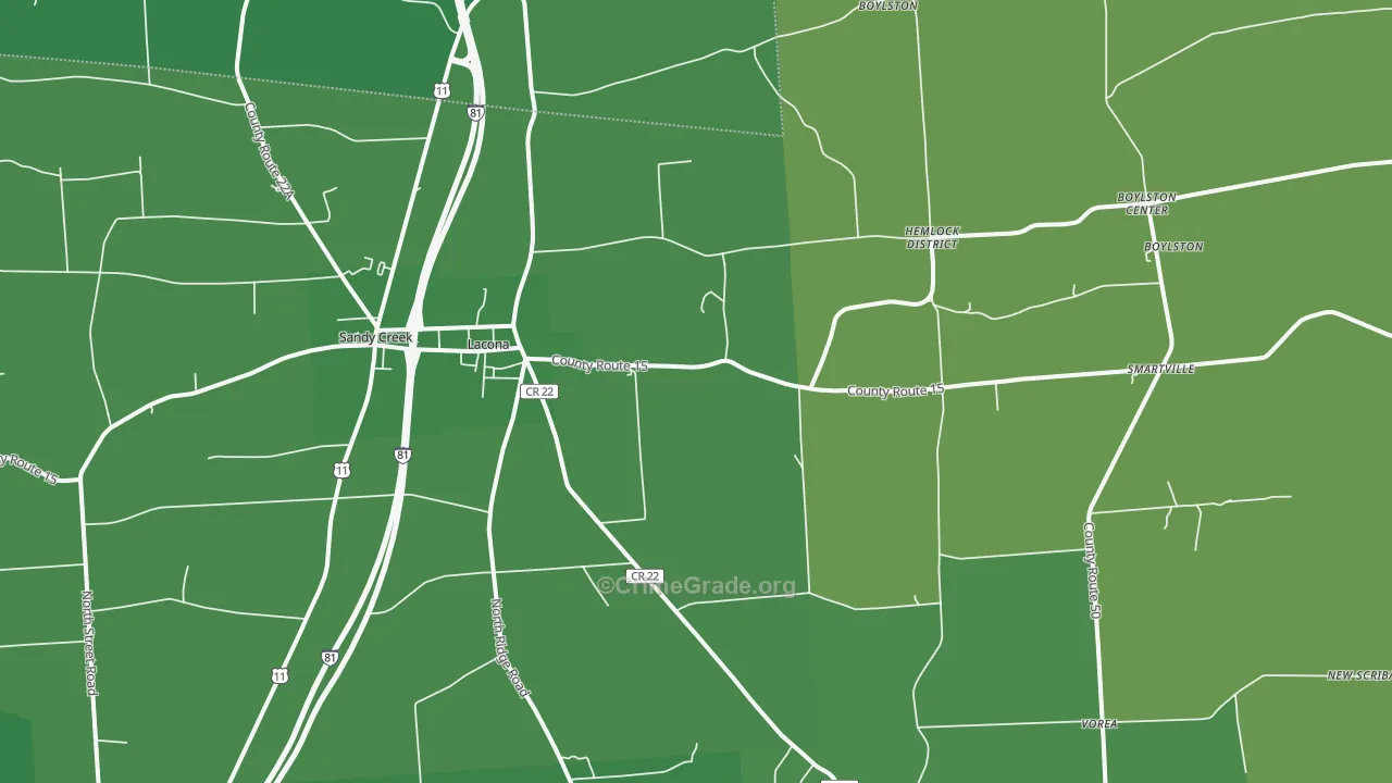 13083, NY Map of Vehicle Theft Rates