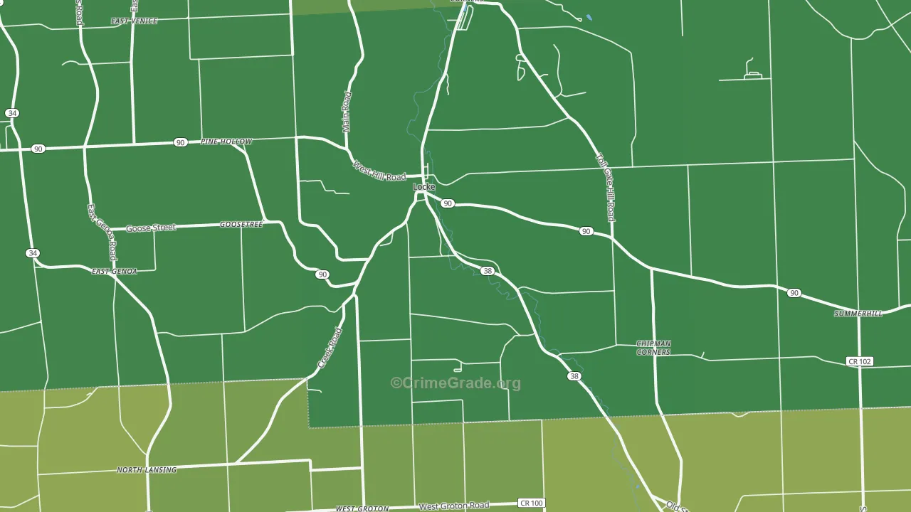 13092, NY Map of Vehicle Theft Rates