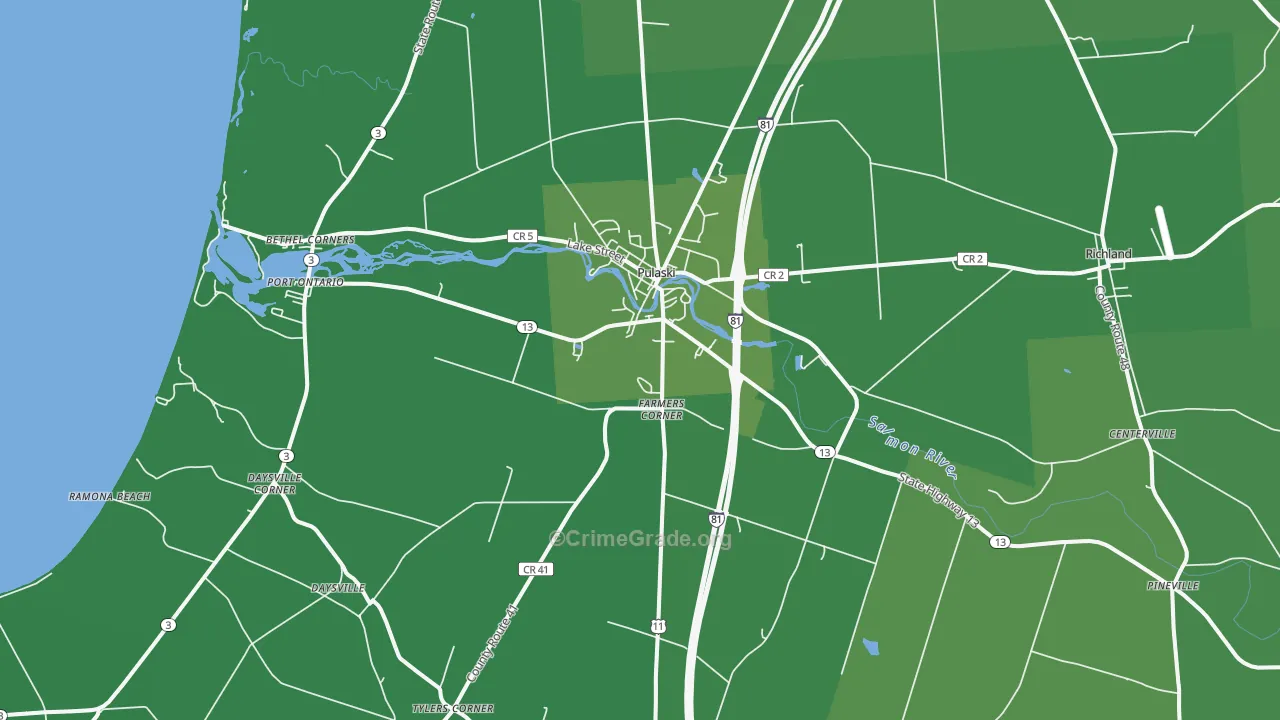 13142, NY Map of Vehicle Theft Rates