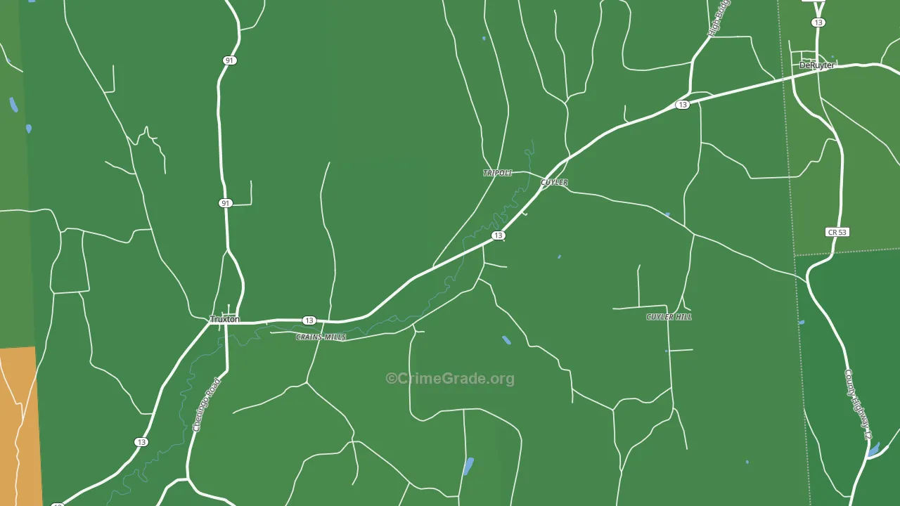 13158, NY Map of Vehicle Theft Rates
