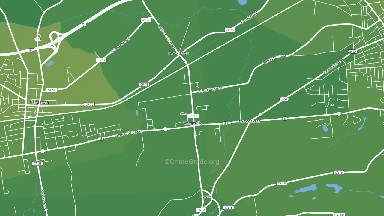 13163, NY Map of Vehicle Theft Rates