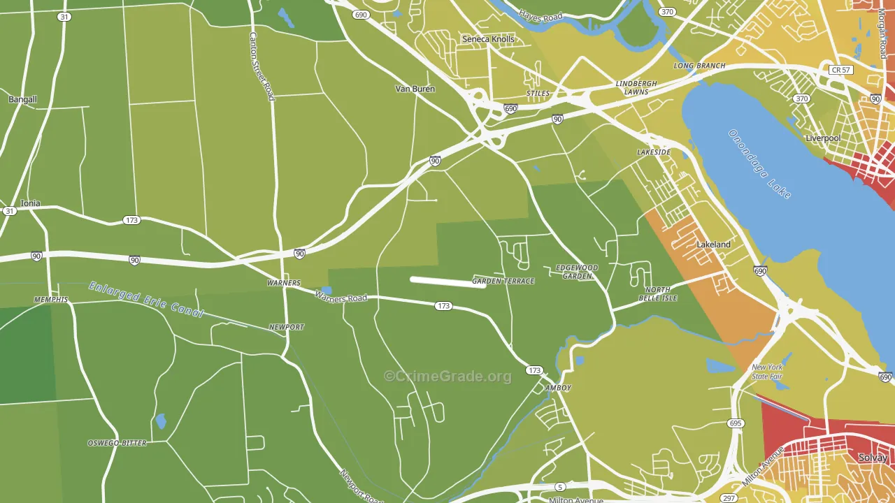 13164, NY Map of Vehicle Theft Rates