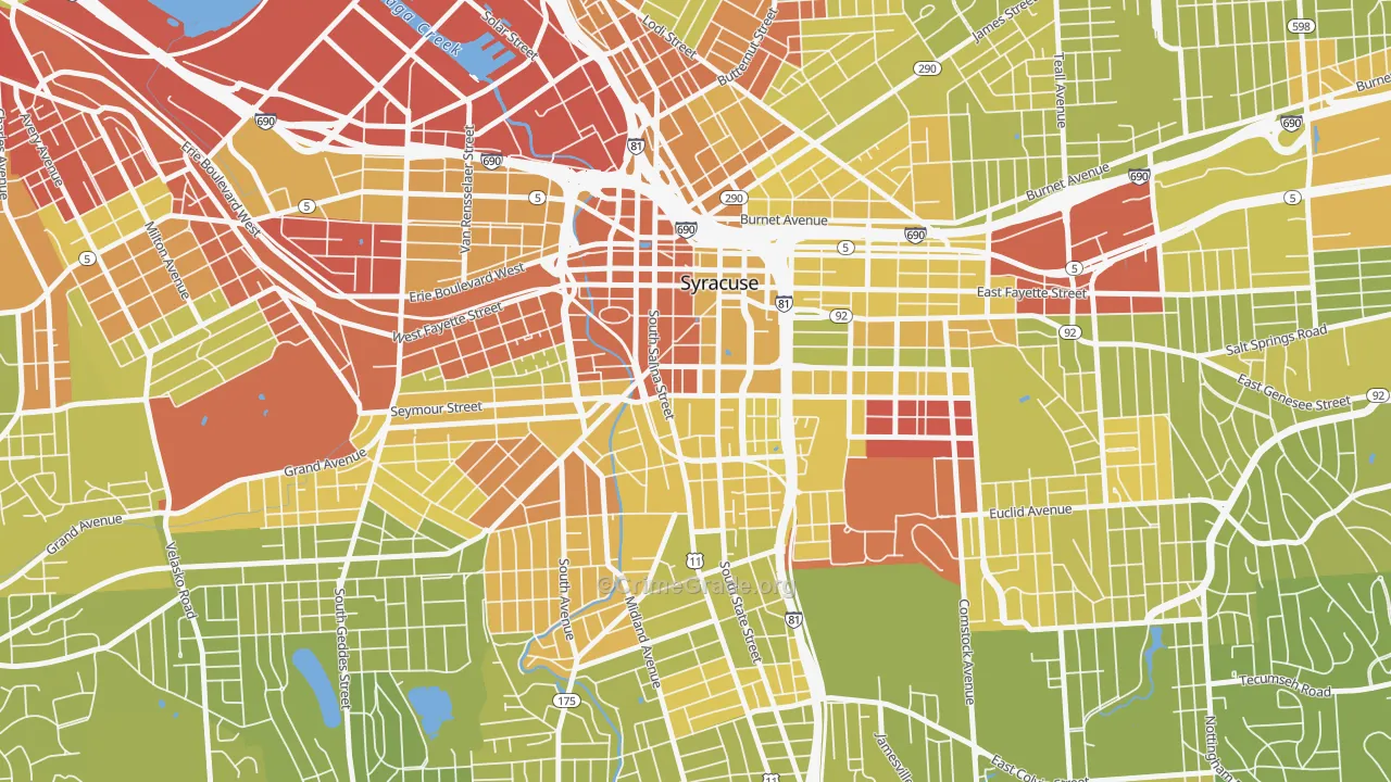 13202, NY Map of Vehicle Theft Rates