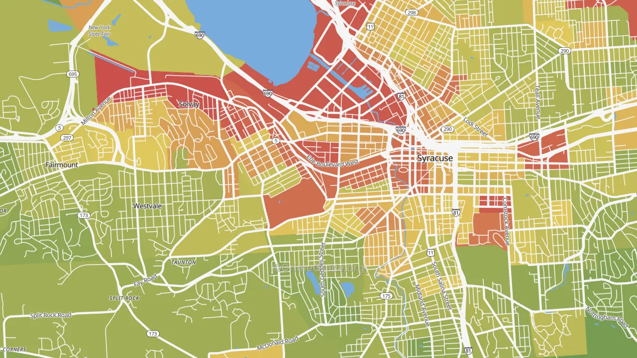 13204, NY Map of Vehicle Theft Rates