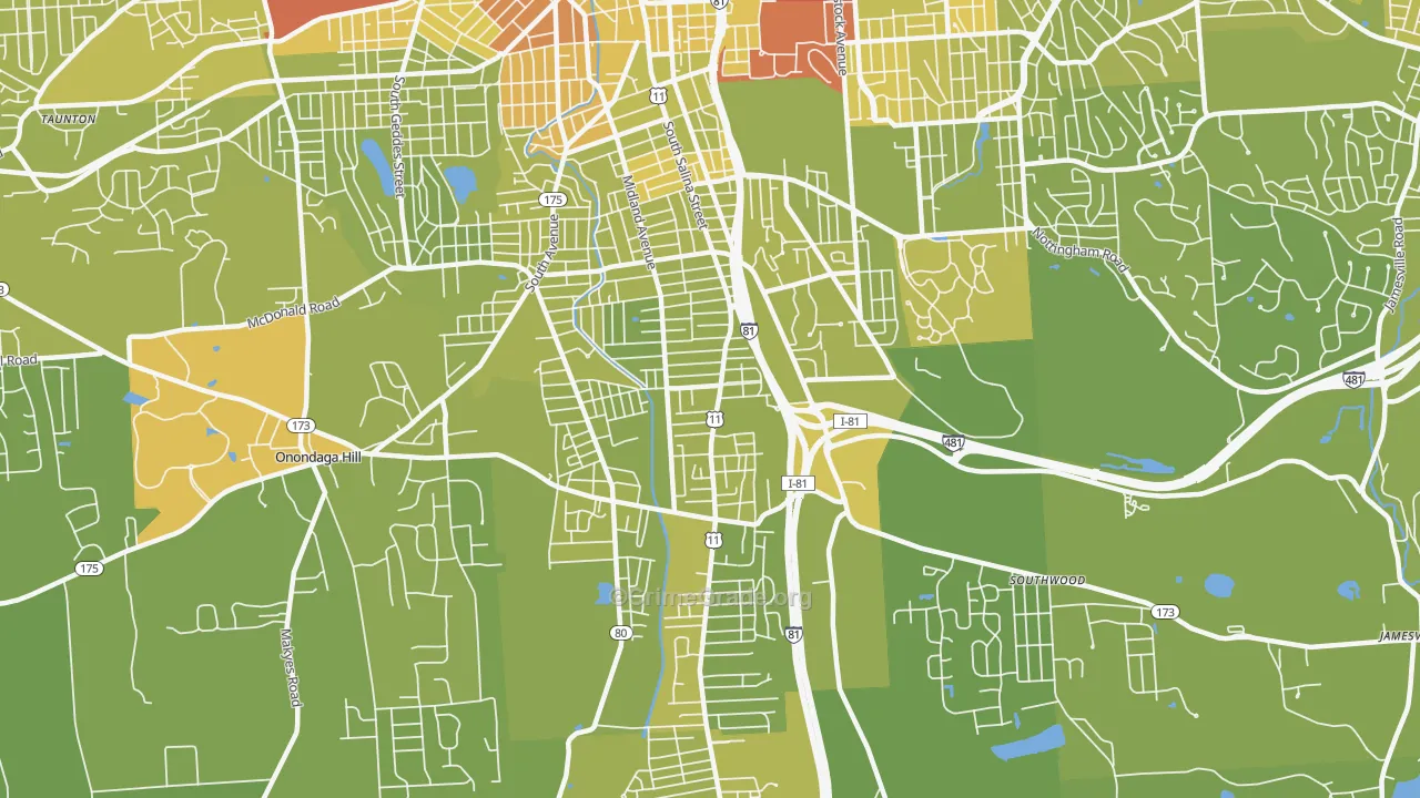 13205, NY Map of Vehicle Theft Rates